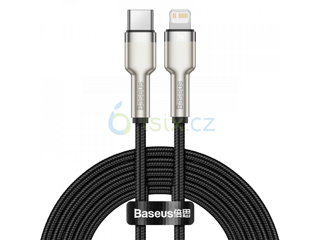 baseus cafule series metal data cable type c lightning pd 20w 2m black
