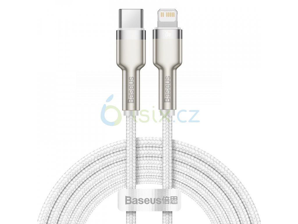 baseus cafule series metal data cable type c lightning pd 20w 2m white