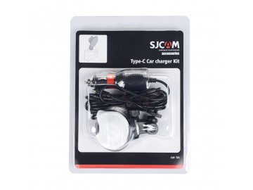 Nabíječka a přísavka set pro přichycení sportovní kamery do auta Konektor USB-C (SJcam sj8, xiaom yi 4k+, Gopro hero 5, 6, 7)