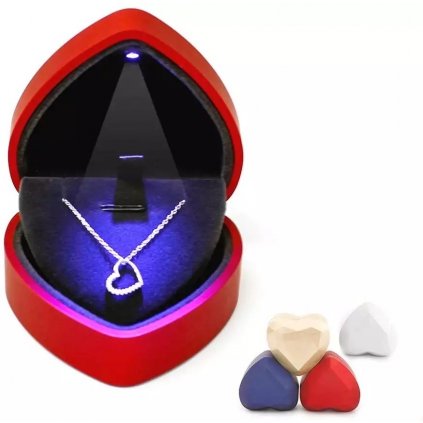Darčeková krabička na náhrdelník, prívesok alebo sety s LED svetlom - DIAMOND