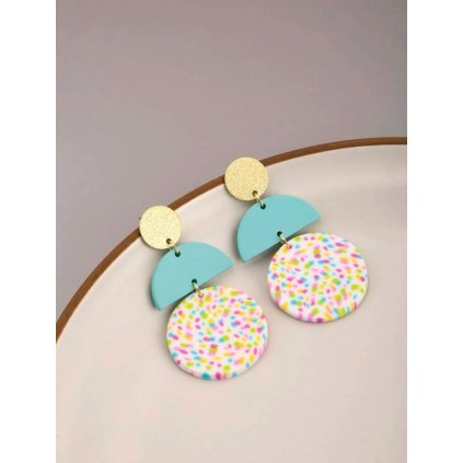 1417 Dot Print Okrúhle náušnice