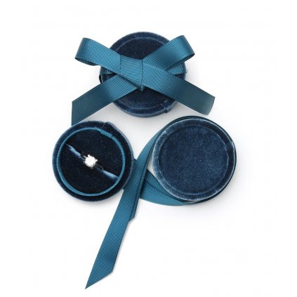 Darčeková krabička na prsteň alebo náušnice - Modrá