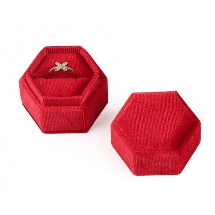Darčeková krabička na prsteň alebo náušnice - Červená