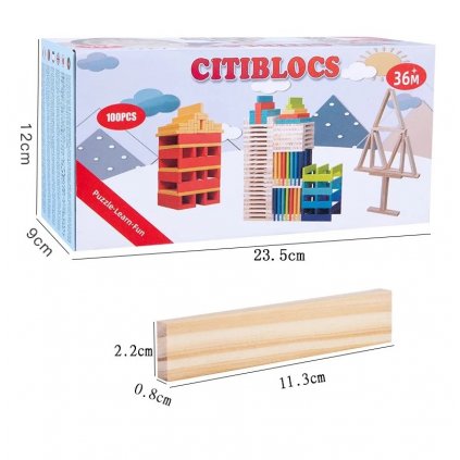 Dřevěná stavebnice CitiBlocs  - 100 ks