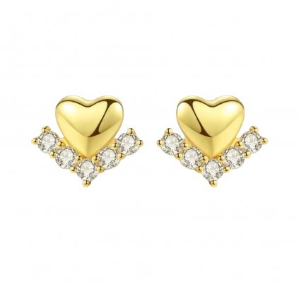 Strieborné náušnice Srdce so Zirkónmi