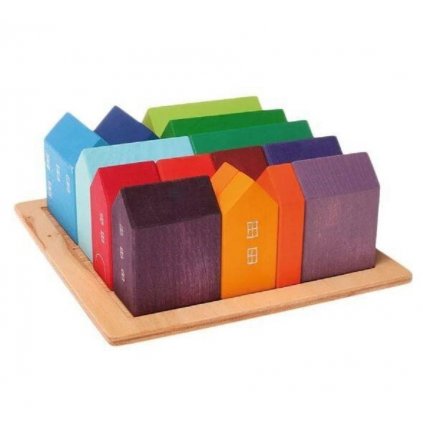 Dúhové domčeky - 15 drevených domčekov