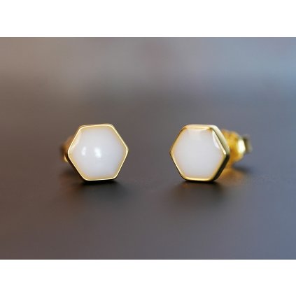 Strieborné náušnice HEXAGON