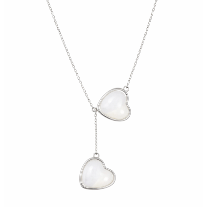 Stříbrný náhrdelník DVĚ SRDCE- Oboustranný