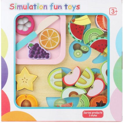 Puzzle drevené krájacie ovocie - 62 Ks