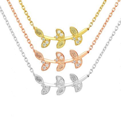 Stříbrný náhrdelník LISTY