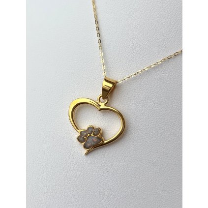 Pietní stříbrný přívěsek SRDCE-TLAPKA