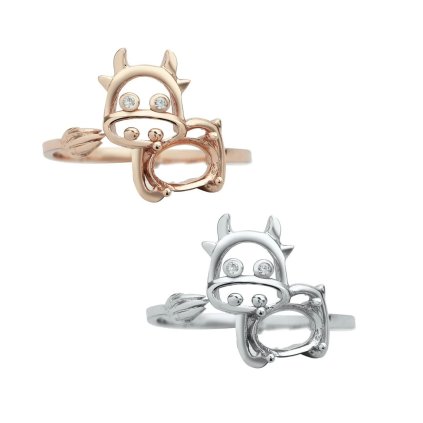 Stříbrný prstýnek MILKY 4x6MM - Nastavitelné