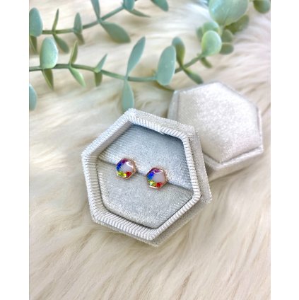 Pietne strieborné náušnice HEXAGON