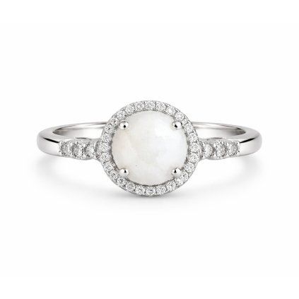 Elegant opal and diamond engagement ring