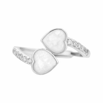 Sterling silver heart ring with stones