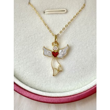 Pietny zlatý prívesok STRÁŽNY ANJEL