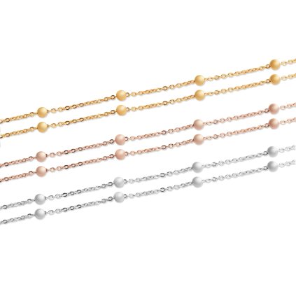 Strieborná retiazka CABLE BEADS (3 mm) 40+5cm