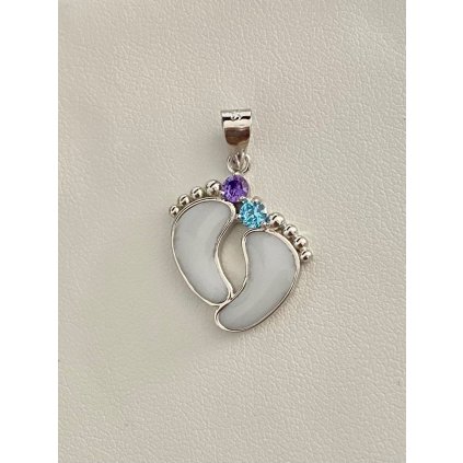 Strieborný prívesok FOOTPRINT 18MM