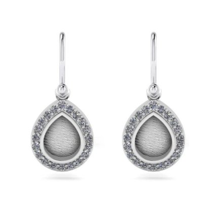 Stříbrné visací náušnice PEAR S,M,L