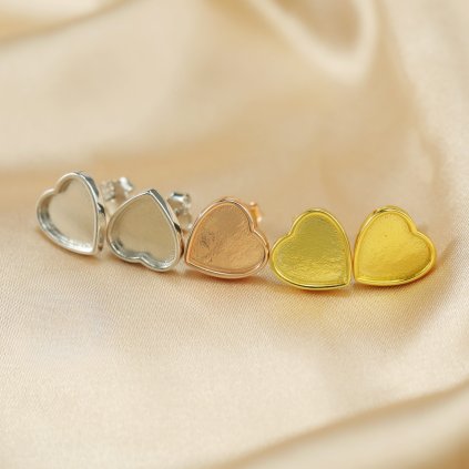 Pietní  Stříbrné náušnice SRDCE 9MM