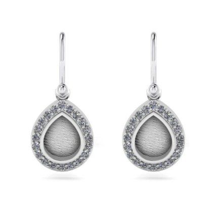 Pamätné strieborné visiace náušnice PEAR S,M,L