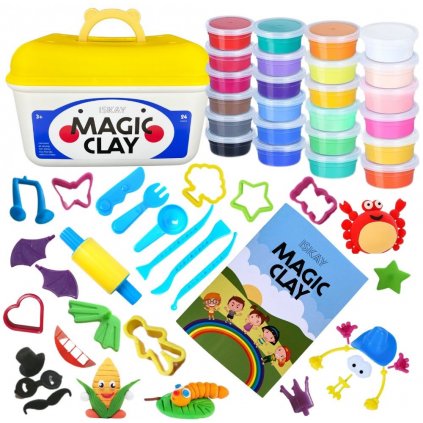 Modelovacia hmota Magic Clay - sada 24 farieb s príslušenstvom