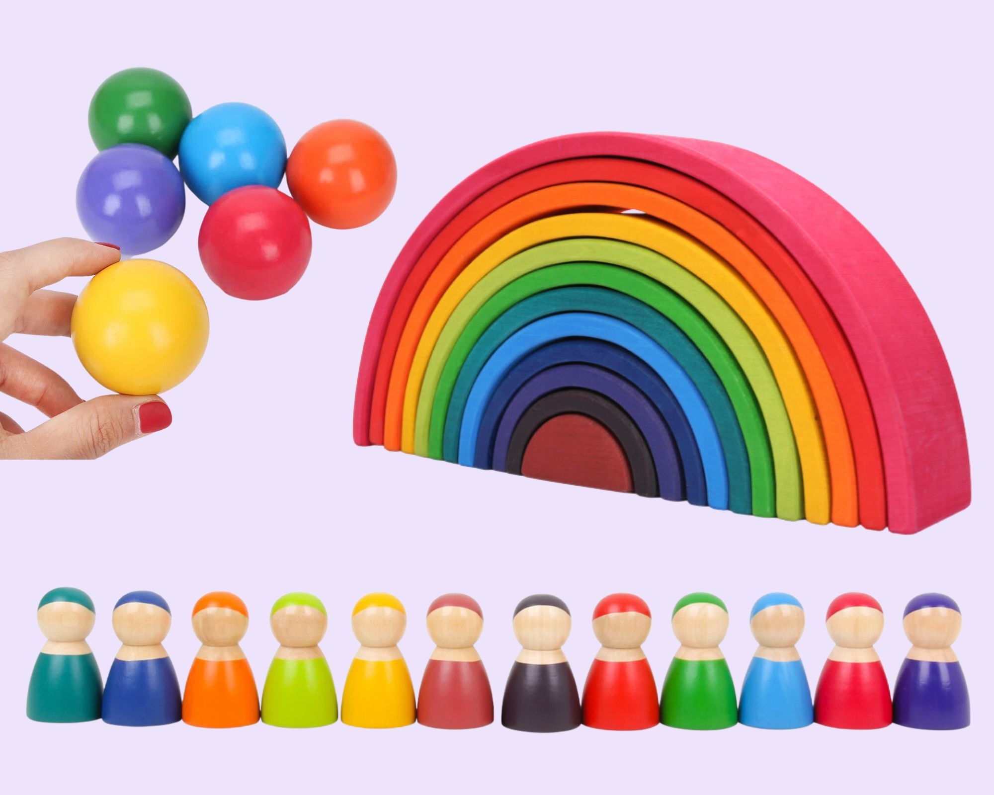 Iskay Montessori Exkluzivní Sada Montessori - Duha/Makrónky VARIANTA: Duha