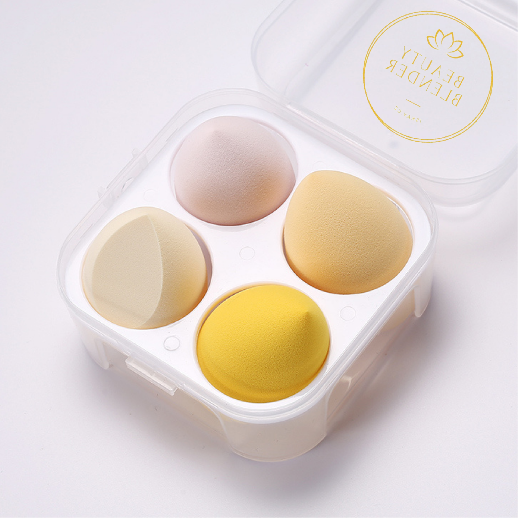 Iskay Houbičky na make-up SADA 4 ks – Žlutá