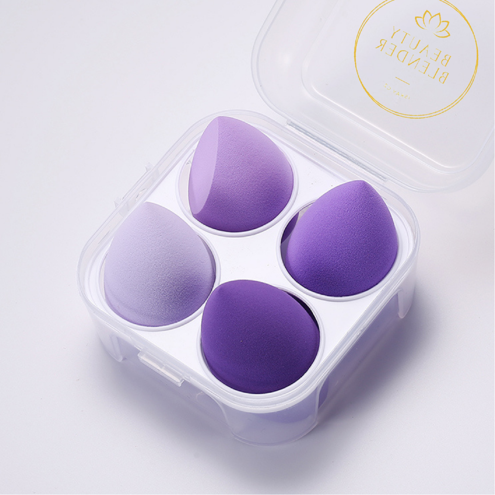 Iskay Houbičky na make-up SADA 4 ks – Fialová