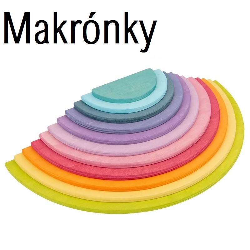 Iskay Montessori Velká duha půlkruhy barevné 11 ks VARIANTA: Makrónky