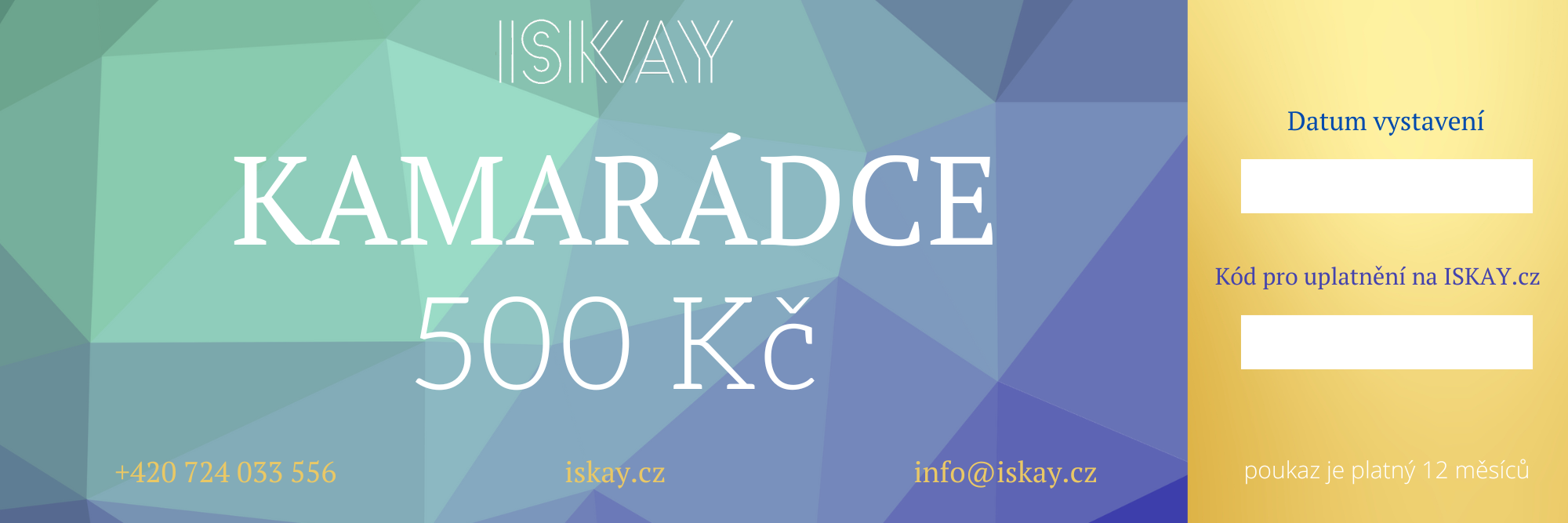 Iskay Elektronický dárkový poukaz KAMARÁDCE Hodnota: 500 Kč