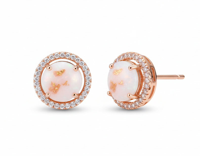 Iskay Stříbrné náušnice PANDORA S,M,L Obsah: MM + Popel, Povrchová úprava: Pozlacené stříbro růžovým zlatem, Velikost kamínku: M= 5mm