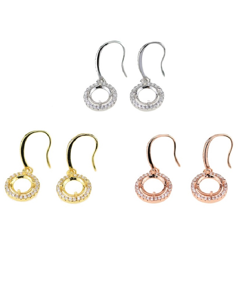 Iskay Stříbrné visací náušnice PANDORA Obsah: MM + Popel, Povrchová úprava: Pozlacené stříbro růžovým zlatem, Velikost kamínku: 5mm