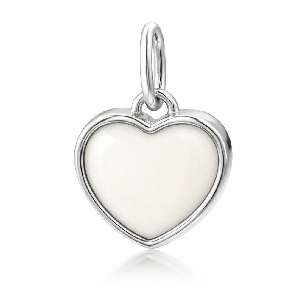 Iskay Stříbrný přívěsek SRDÍČKO 8MM, 12MM - Oboustranný Obsah: Pouze MM, Povrchová úprava: Pozlacené stříbro bílým zlatem, Velikost kamínku: 12mm