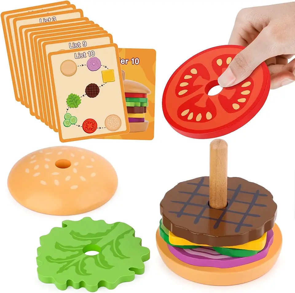 Dřevěná sada Hamburger