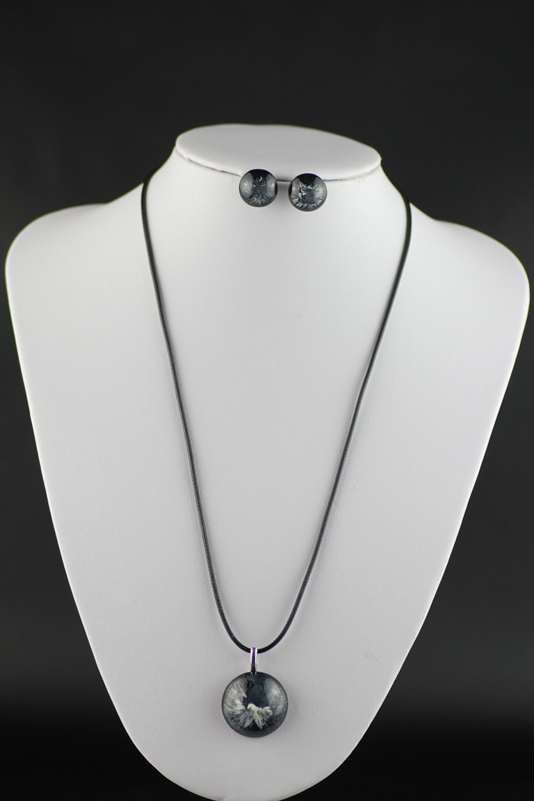 Iskay Set Black Galaxy Délka: 55 cm - Náhrdelník - černá kůže