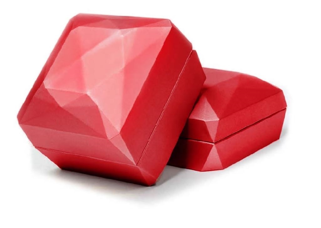 Iskay Dárková krabička na prsten nebo náušnice s LED světlem - DIAMOND Barevná varianta: Červená