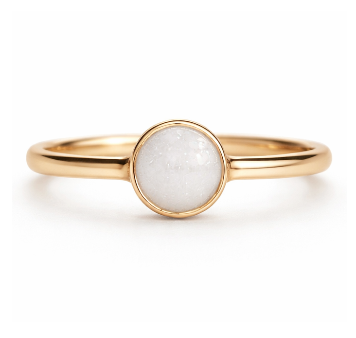 Iskay Zlatý prstýnek MINI KRUH 6MM Velikost: 5 (EU: 49-50), Obsah: MM + Pupeční šňůra (vysušená), Povrchová úprava: Bílé zlato