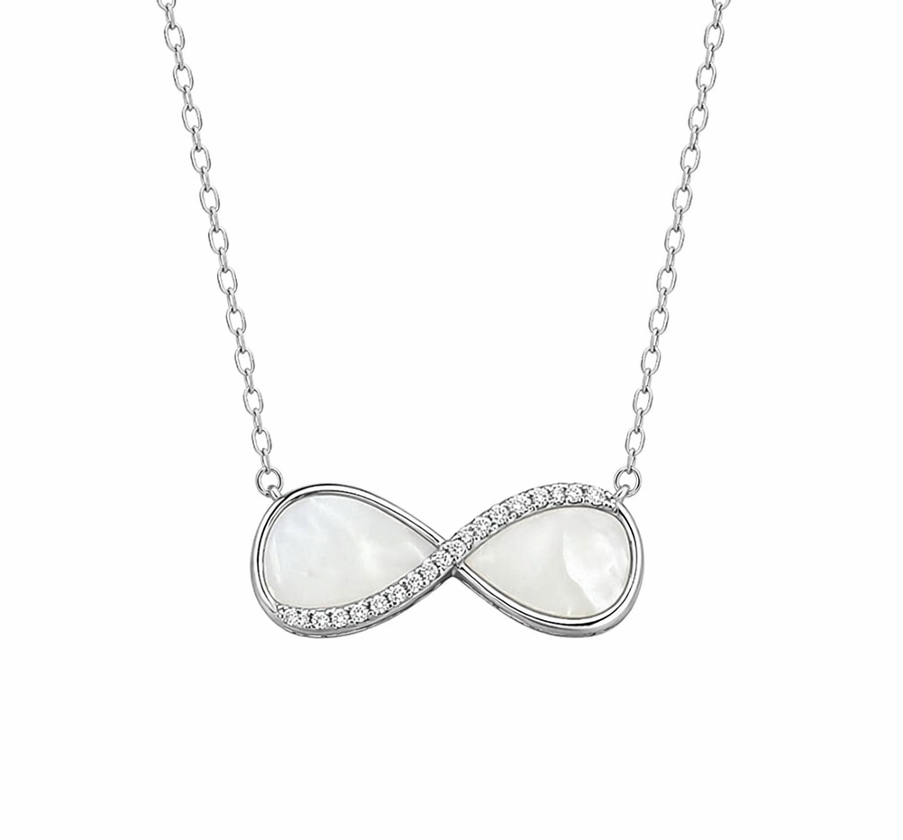 Iskay Stříbrný náhrdelník INFINITY LOVE Obsah: MM + Pupeční šňůra (vysušená), Povrchová úprava: Pozlacené stříbro růžovým zlatem