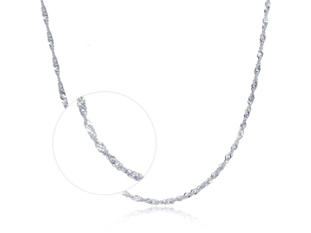 Iskay Stříbrný řetízek TWISTED (1.9 mm) 40,45,50cm Povrchová úprava: Pozlacené stříbro bílým zlatem, Délka řetízku: 40