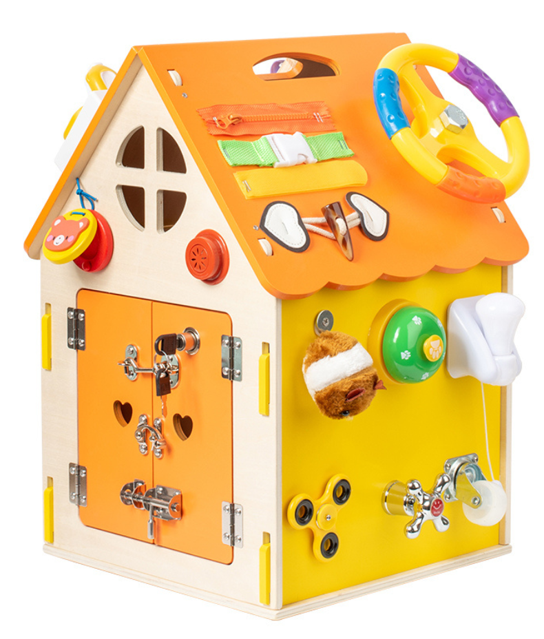 Iskay Montessori Originální Montessori Svítící activity board domeček