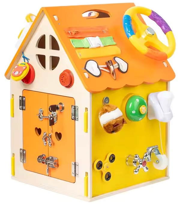 Iskay Montessori Originální Montessori Svítící activity board domeček