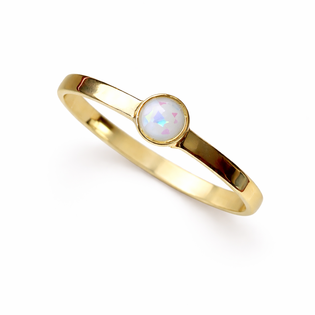 Iskay Zlatý prstýnek KAPKA Velikost: 7 (EU: 54-56), Obsah: MM + Pupeční šňůra (vysušená), Povrchová úprava: Bílé zlato