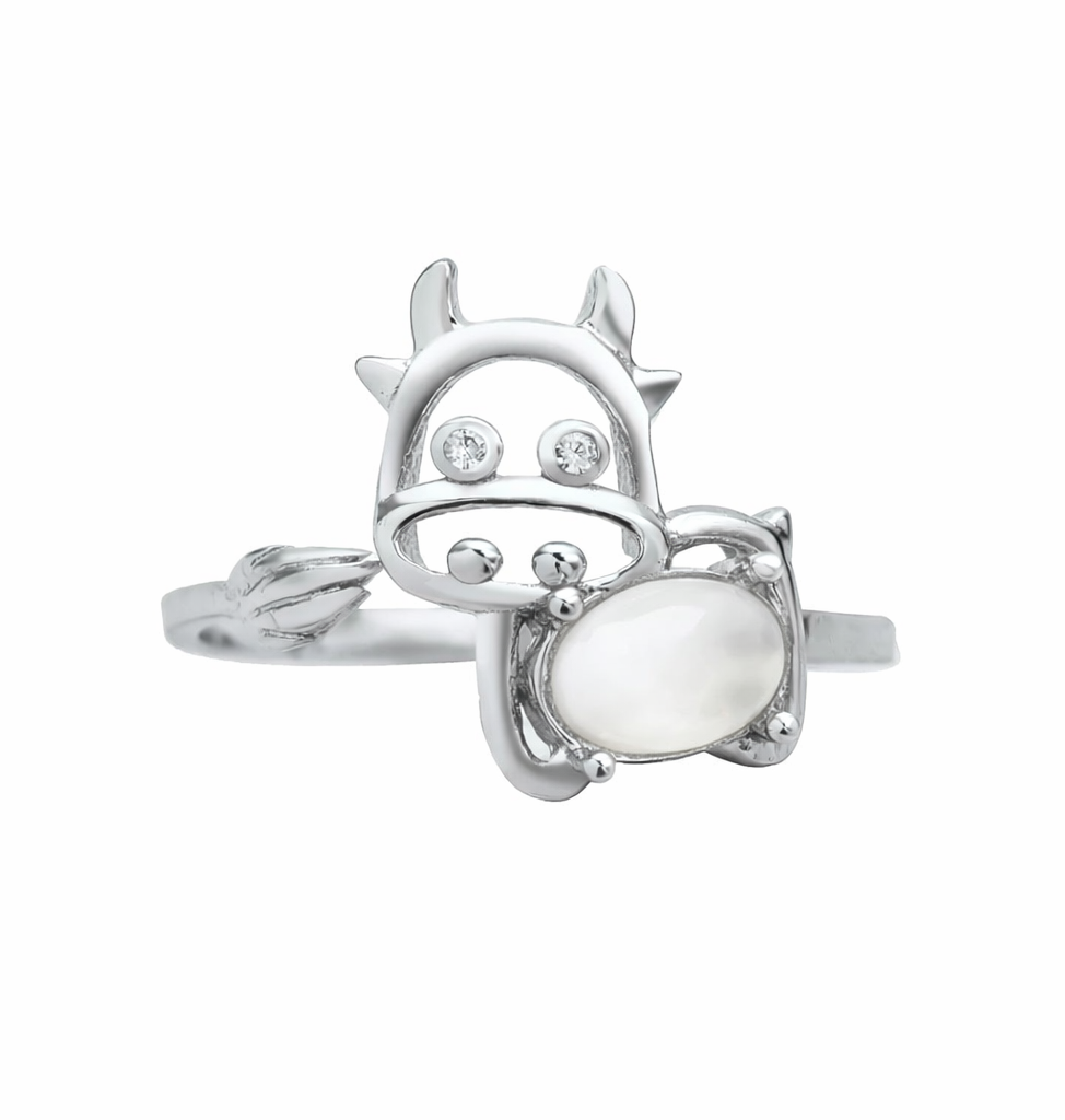 Iskay Stříbrný prstýnek MILKY 4x6MM - Nastavitelné Velikost: Nastavitelné, Obsah: Pouze Popel, Povrchová úprava: Pozlacené stříbro bílým zlatem