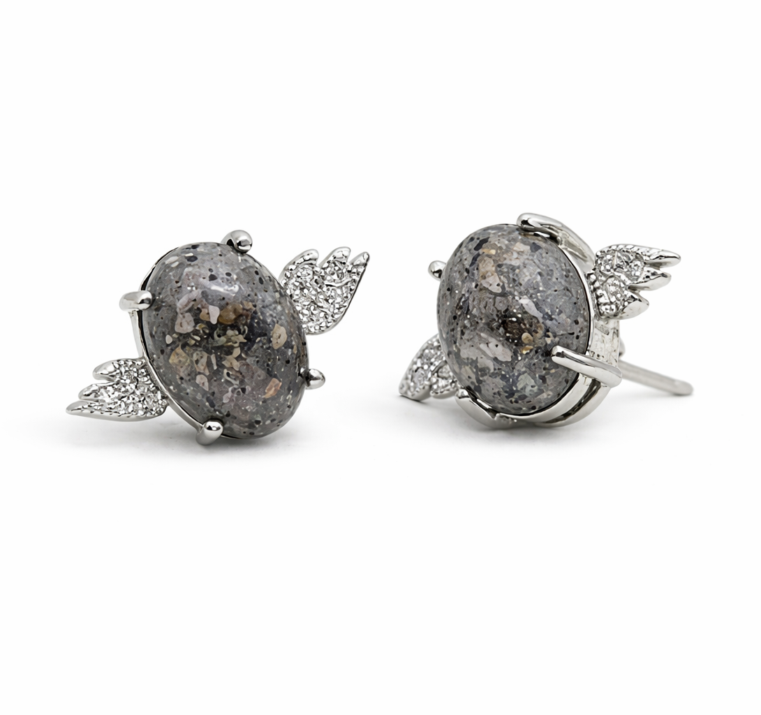 Iskay Pietní stříbrné náušnice ANDĚL Obsah: Pouze Popel, Povrchová úprava: Pozlacené stříbro růžovým zlatem