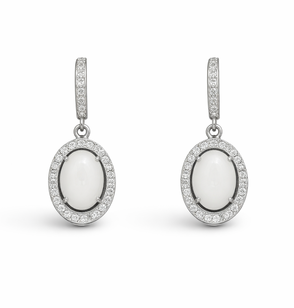 Iskay Pietní stříbrné visací náušnice OVAL Obsah: Pouze Popel, Povrchová úprava: Pozlacené stříbro růžovým zlatem