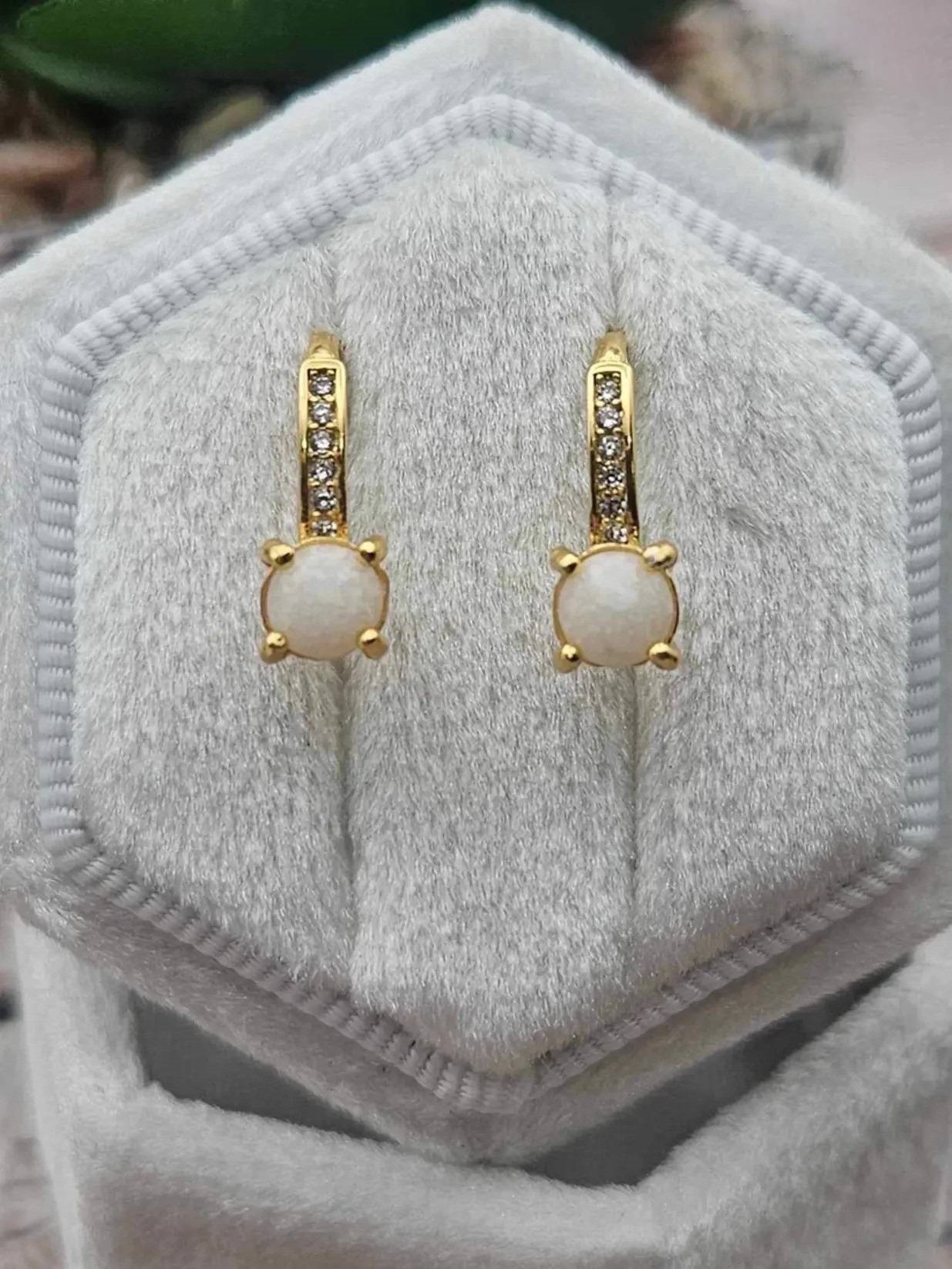 Iskay Pietní stříbrné visací náušnice ROUND Obsah: Kombinace, Povrchová úprava: Pozlacené stříbro bílým zlatem, Velikost kamínku: 5mm