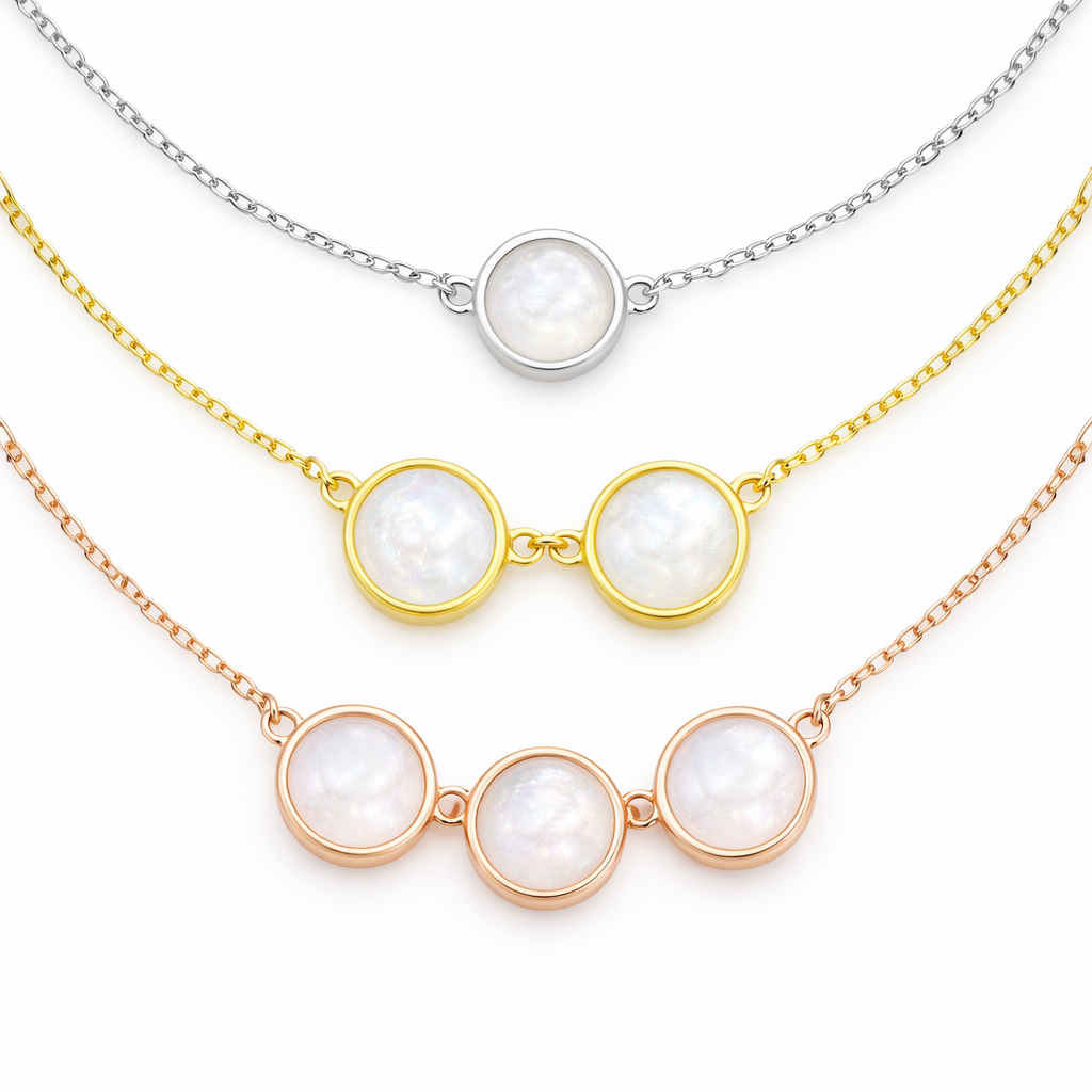 Iskay Pamětní stříbrný náhrdelník MINI KRUH 6MM Obsah: Kombinace, Povrchová úprava: Pozlacené stříbro bílým zlatem, Design: Dva kruhy