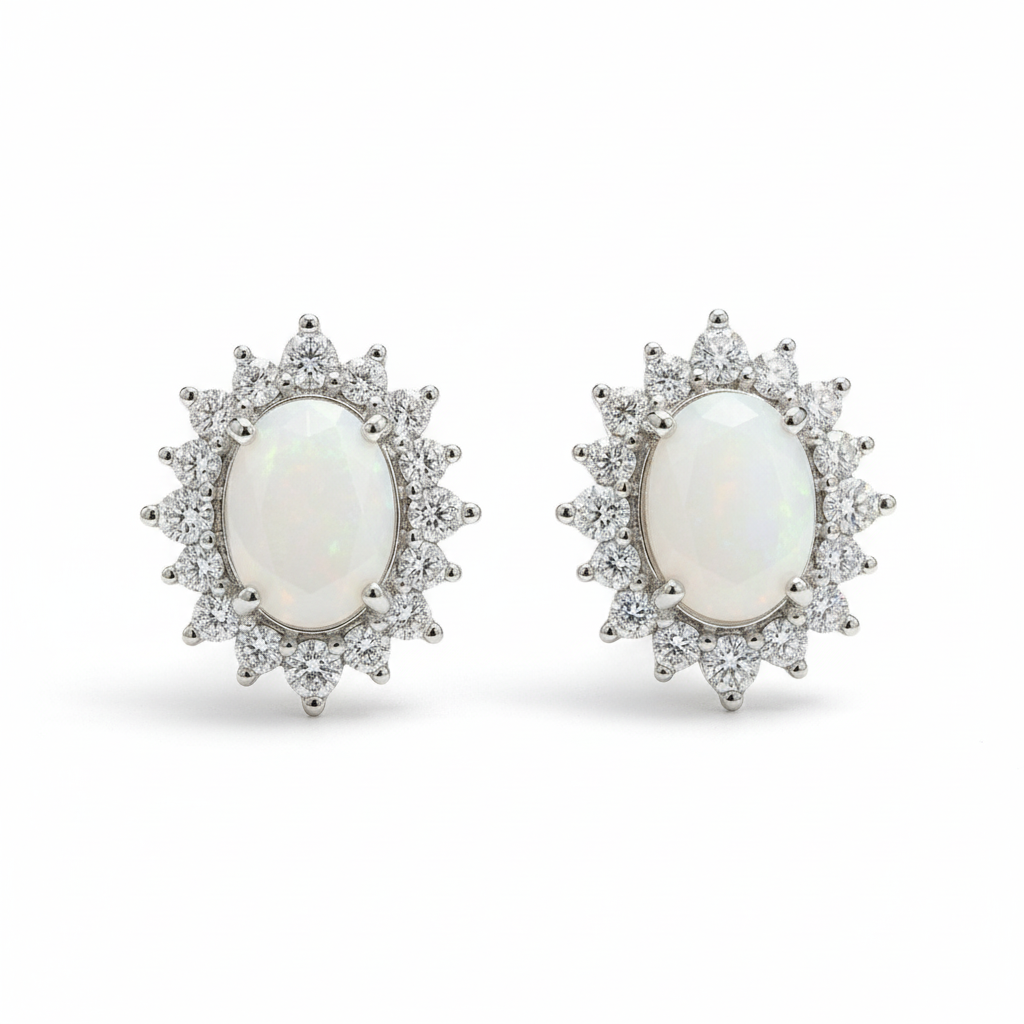 Iskay Pietní stříbrné náušnice DIANA S,M,L Obsah: Pouze Srst, Povrchová úprava: Stříbro Ag 925/1000, Velikost kamínku: M= 5x7mm