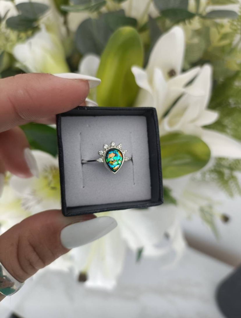 Iskay Pietní stříbrný prstýnek LARISSA 8x10MM Velikost: Nastavitelné, Obsah: Pouze Srst, Povrchová úprava: Pozlacené stříbro růžovým zlatem